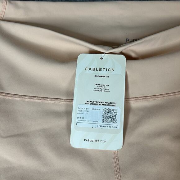 Fabletics Oasis High Waisted 7/8 Leggings Womens 4X Light Pink Athleisure - Picture 4 of 11